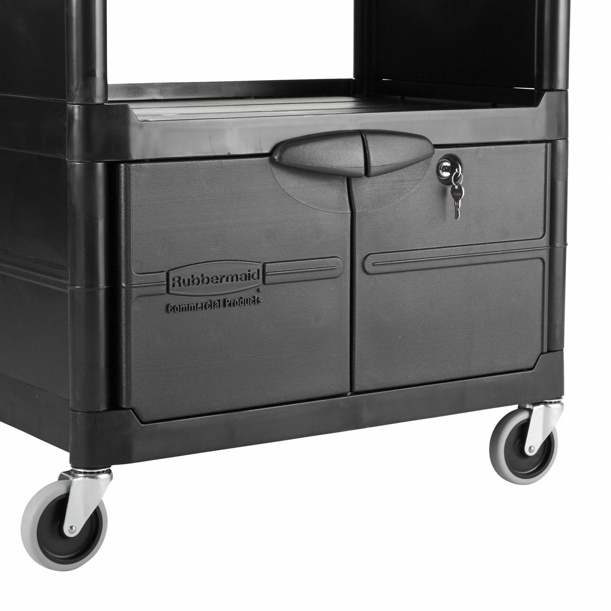 RUBBERMAID COMMERCIAL PRODUCTS Enclosed Service Cart, 200 lb Load