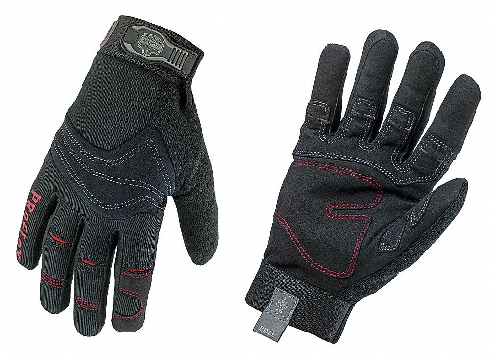 GANTS UTILITAIRES RENFORCÉS PROFLEX 810, NOIR, P, POUCE AILÉ, MANCHETTE CROCHET-ET-BOUCLE