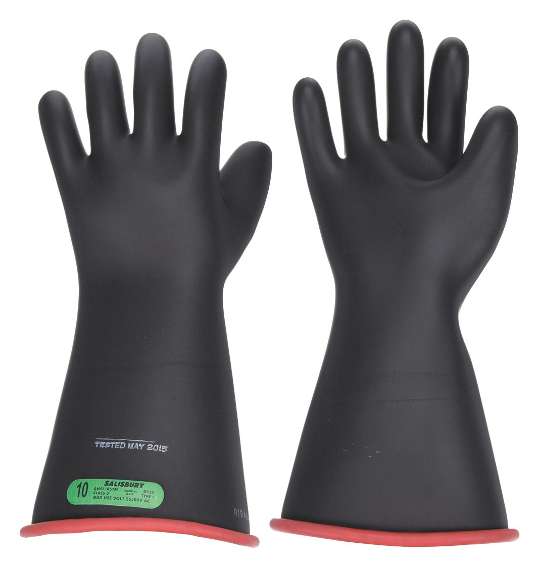GANTS LINEMAN NG314RB, NOIR, ROUGE, 14 PO DE LONG, TAILLE 10