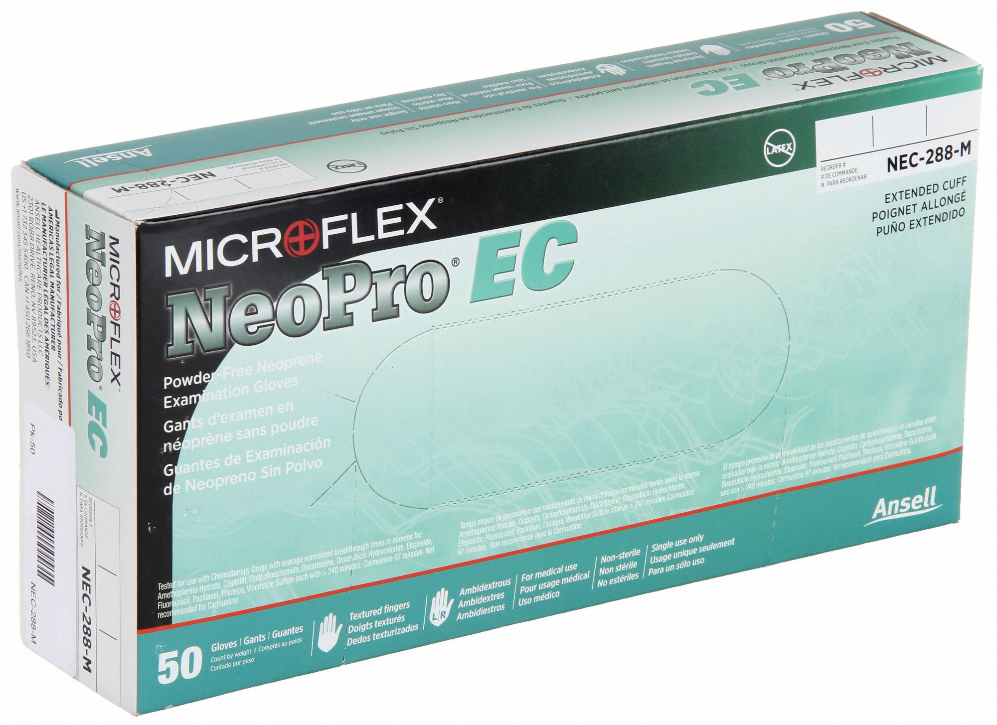 MICROFLEX Neoprene, Disposable Gloves, XL, PowderFree, 6.3 mil Palm