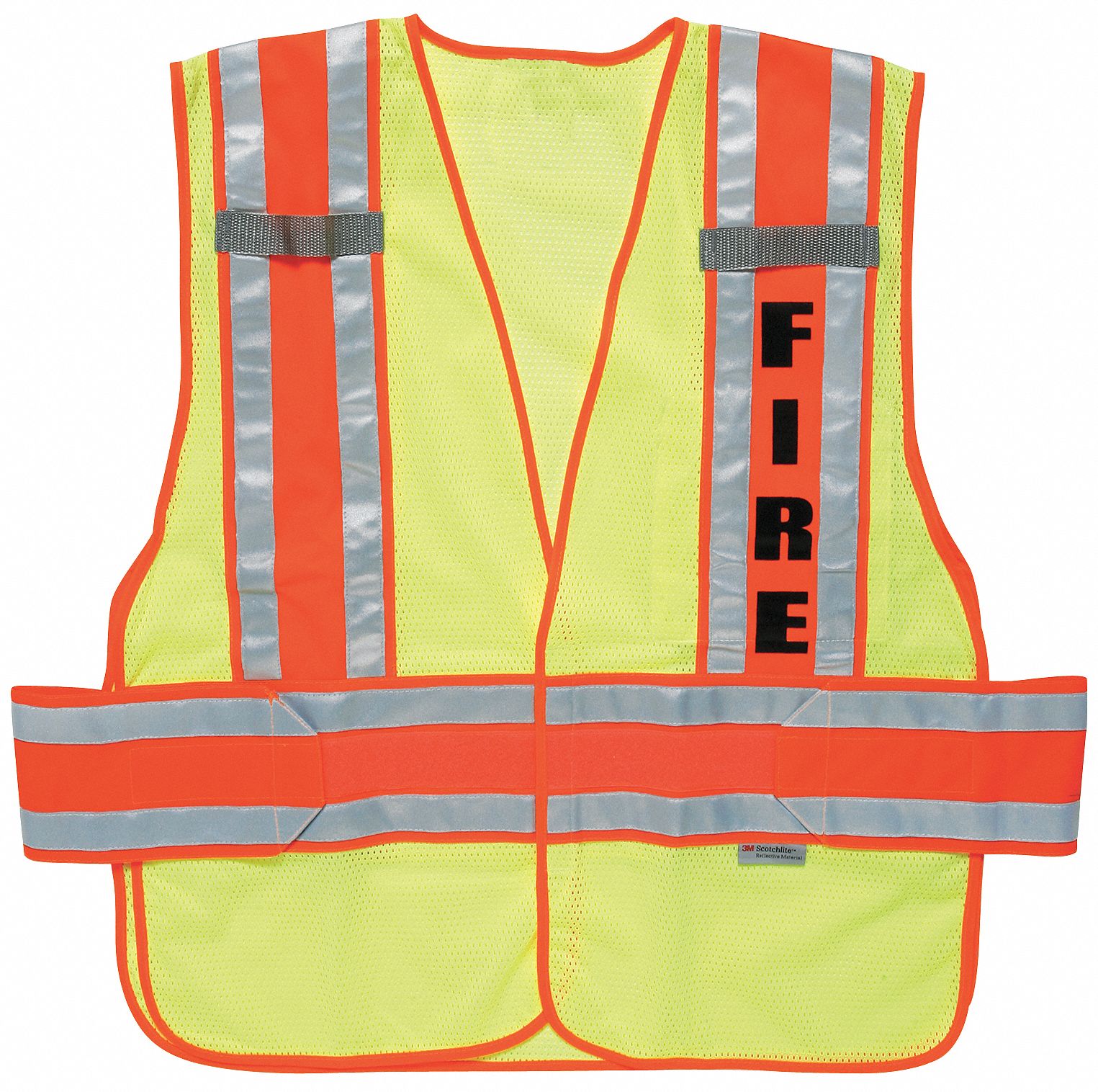 Fire Hook and Loop Safety Vest, 2, Green, 2XL