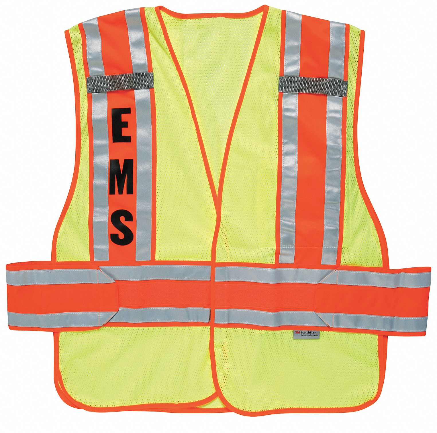 EMS Hook and Loop Safety Vest, 2, Orange, 2XL