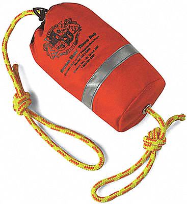 Throw Bag w/Rescue Rope: 1000D Cordura(R), 5 in W x 5 in H x 13 in Dia