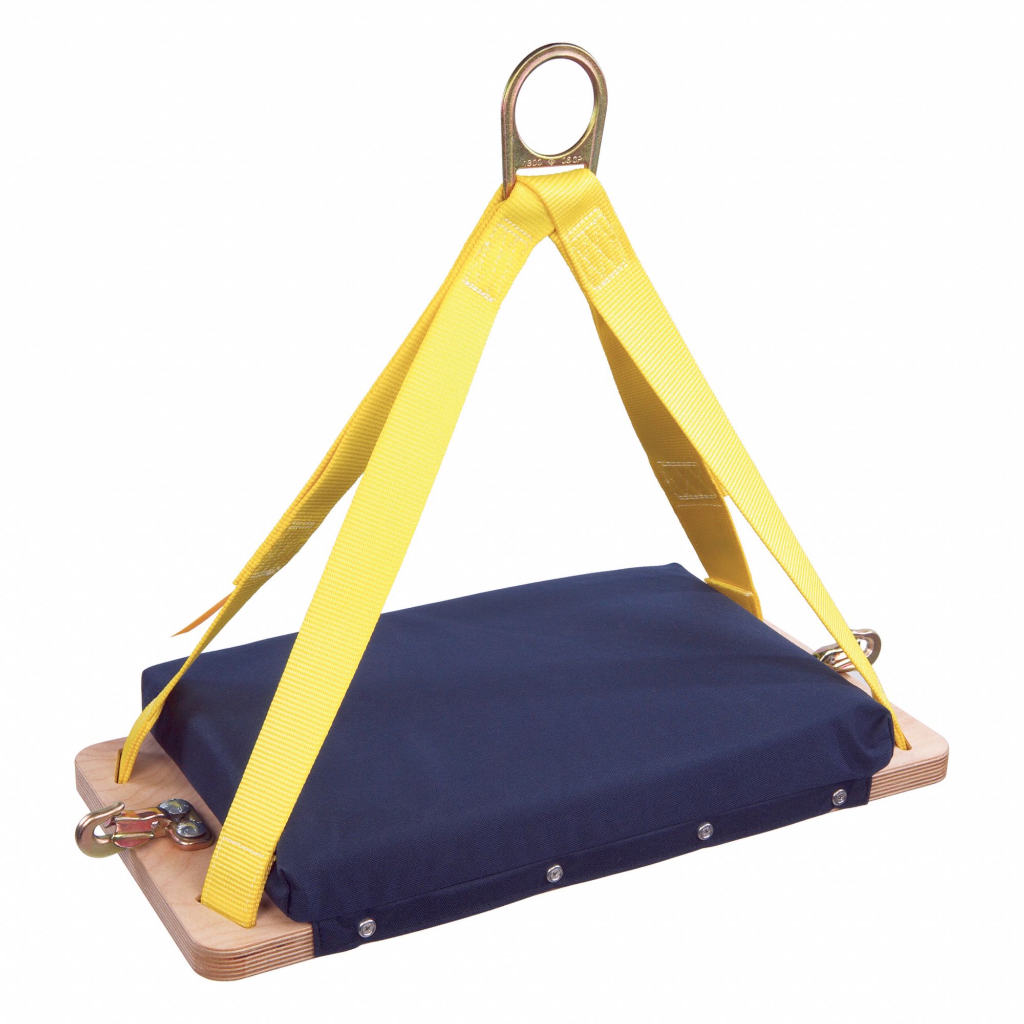 Bosun Chair: Seat Padding, 310 lb Wt Capacity, Steel, 12 in Seat Dp, Plywood