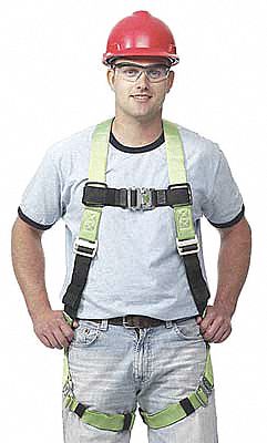 Full Body Harness: Vest Harness, Quick-Connect / Quick-Connect, Mating, 2XL, Padded, Steel
