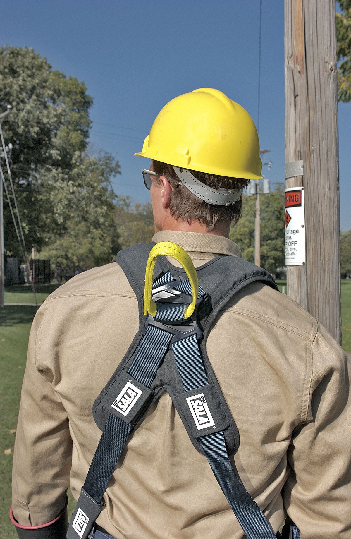 3M DBISALA Full Body Harness, L, 420 lb., Bl/Gry/Ylw 3NGT91110841
