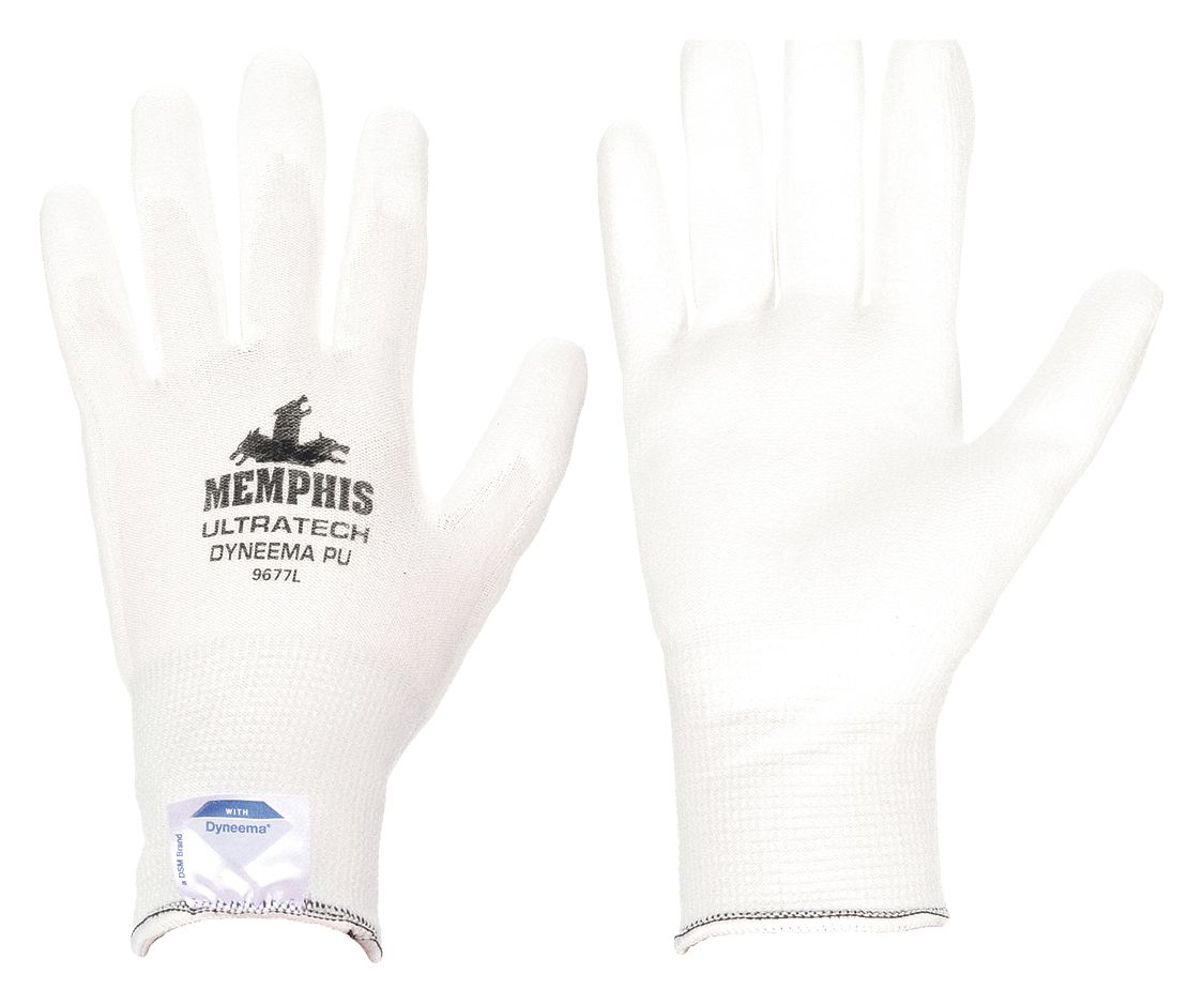 COATED GLOVES, M (8), ANSI CUT LEVEL A3, DIPPED PALM, PUR, SMOOTH, PALM