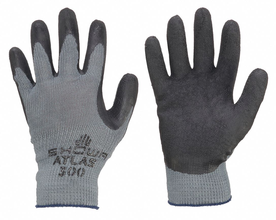 COATED GLOVES, S (7), ROUGH, LATEX, DIPPED PALM, ANSI ABRASION LEVEL 4, FULL FINGER