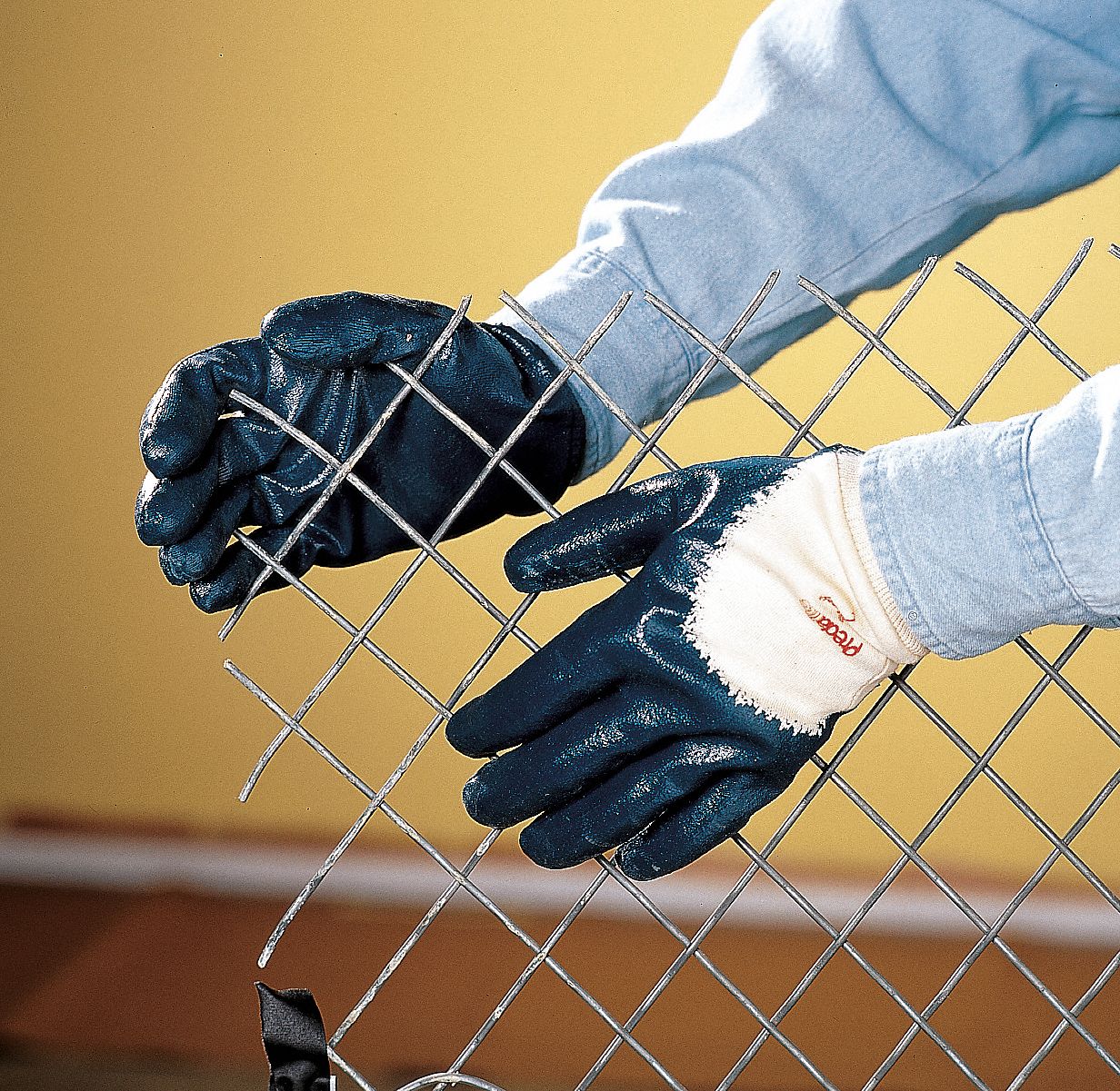 GANTS PREDALITE, L, BLEU, 11 PO DE LONG, PAUME ENDUITE DE NITRILE