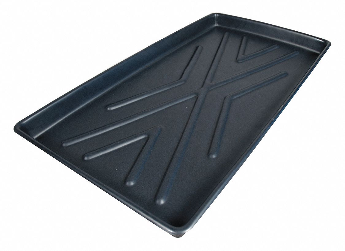 SPILL CONTAINMENT TRAY, 44 X 23½ IN, 8 GALLON CAPACITY, BLACK