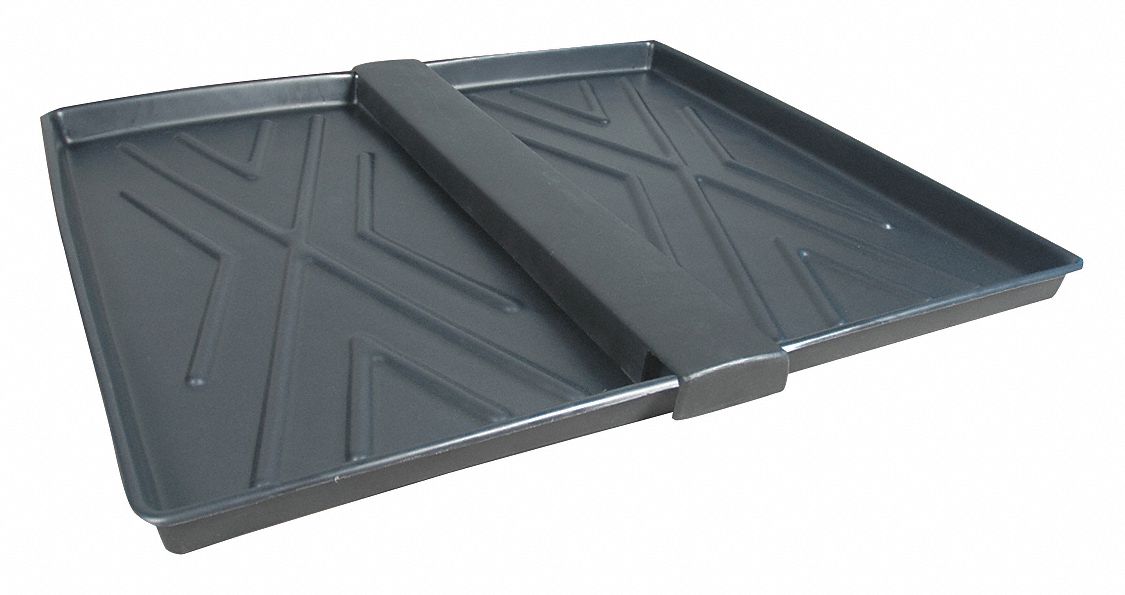 RACK CONTAINMENT SPILL TRAY, 48 X 44 IN, 16 GALLON CAPACITY, BLACK, 2 TRAY SYSTEM