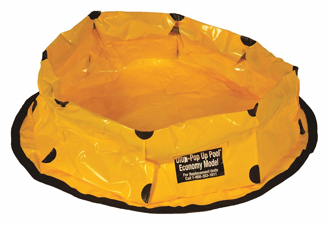 ECONOMY CONTAINMENT POOL, 20 GAL CAPACITY, POLYETHYLENE, YELLOW, POP-UP POOL