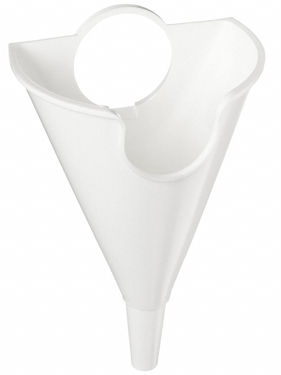 FUNNEL, WHITE, POLYETHYLENE, FOR USE WITH TYPE I SAFETY CANS