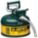 TYPE II SAFETY CAN, 1 GAL, GREEN, GALVANIZED STEEL, 10½ IN H, 9½ IN OD, FOR OIL