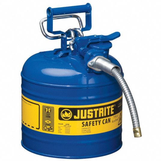 JUSTRITE Safety Can, Type 2, Blue, 1.5 Gallon - 3NKK7|10468B - Grainger