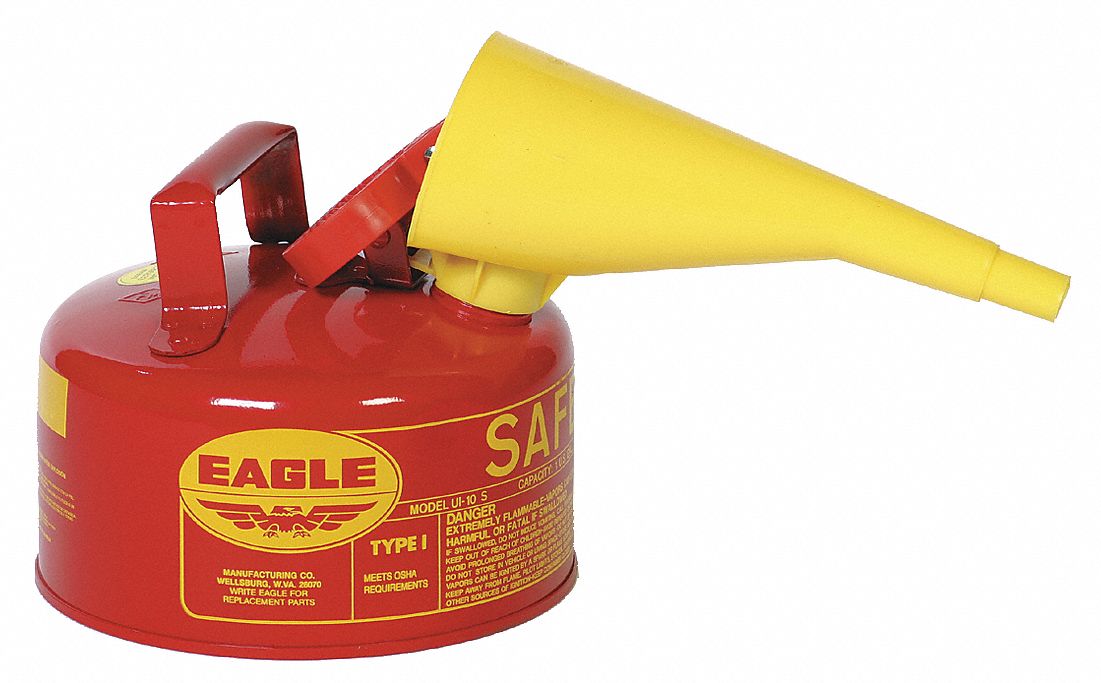 Type I Safety Can,1 gal.,Red,10" H,9" OD