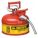 TYPE II SAFETY CAN, 1 GAL, RED, GALVANIZED STEEL, 10½ IN H, 9½ IN OD, FOR FLAMMABLES