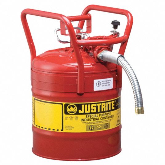 JUSTRITE, DOT-Approved, For Use With Flammables, Type II Safety Can ...