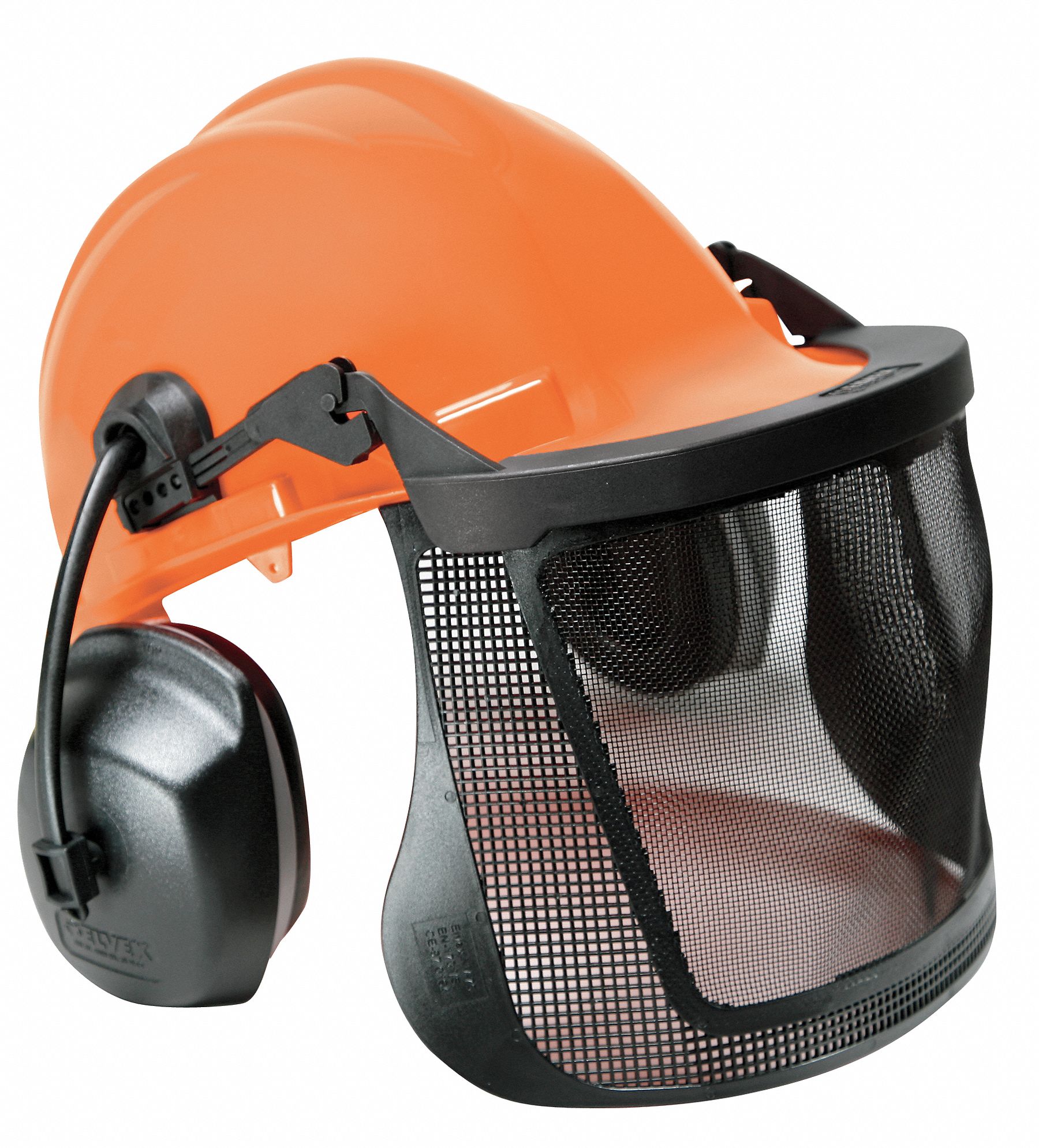 Loggers Helmet: ANSI Classification Type 1, Class E, Front Brim Head Protection, Orange