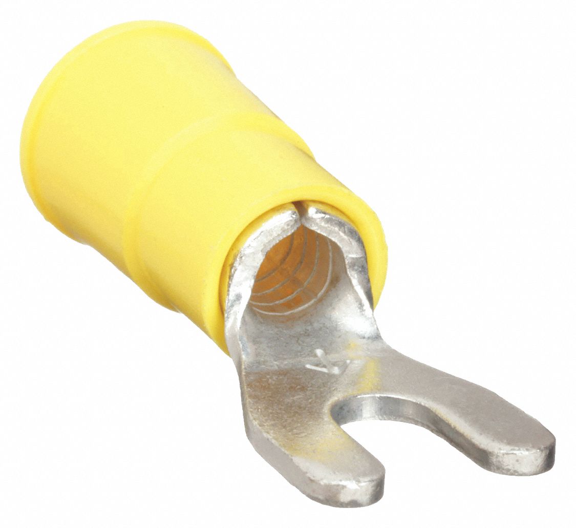 3M, Yellow, 6 Stud Size, Fork Terminal 3NLU7MVU106FX Grainger