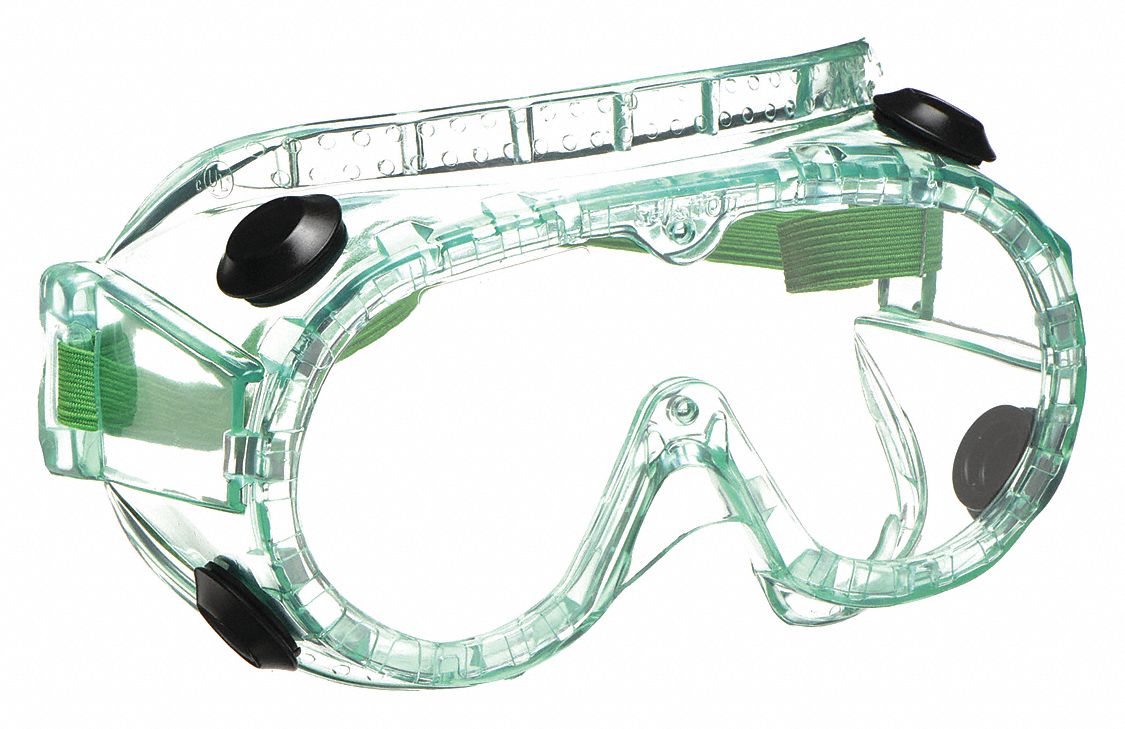 LUNETTES DE PROTECTION ÉTANCHES, PVC/POLYCARBONATE, ANTIBUÉE, VERT/TRNSP, CSA, UV, UNIVERSEL, UNISEXE