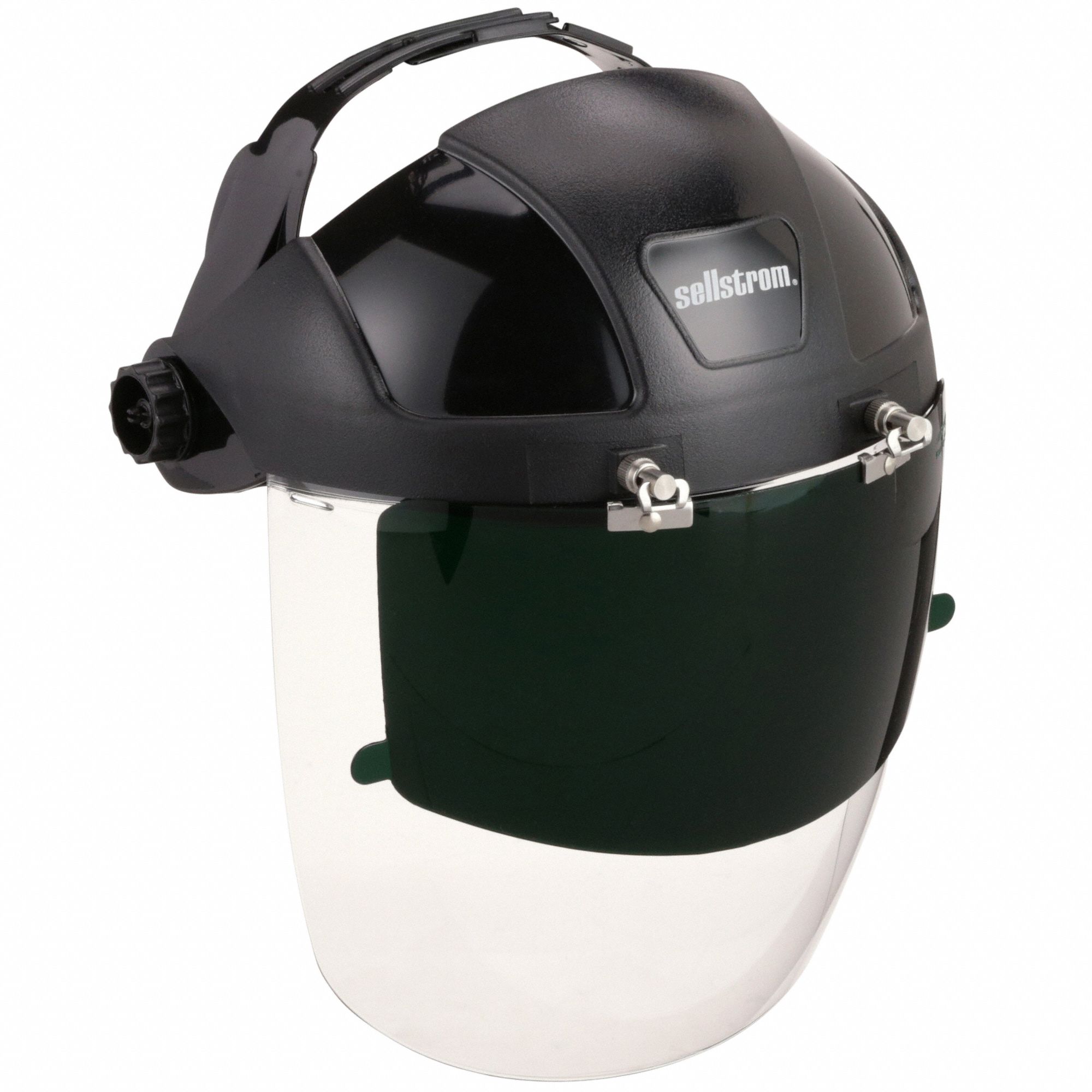 FACESHIELD, SINGLE CROWN, RATCHET, W6, D SHADE 6 IR, ANTI-FOG, PC, CSA, 12⅛X9X0.06 IN