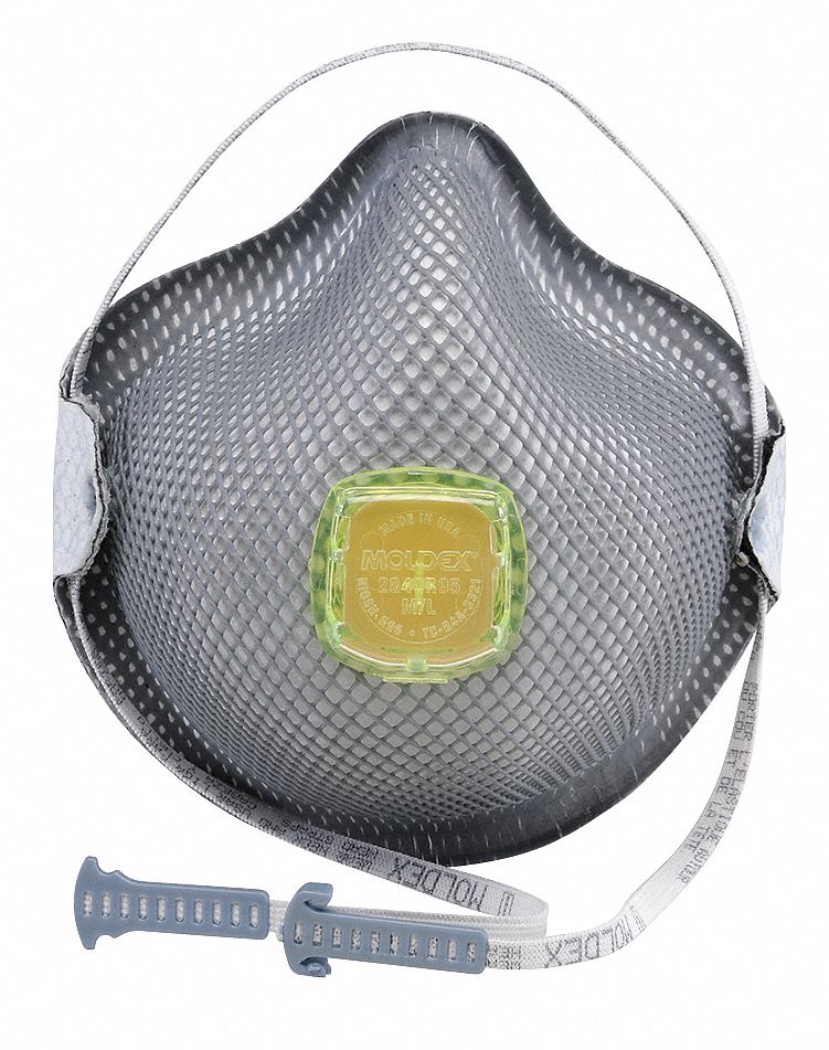 PARTICULATE RESPIRATOR, DISPOSABLE, HANDYSTRAP/VENTEX, CLOTH/DURA-MESH, M/L, 10/BOX