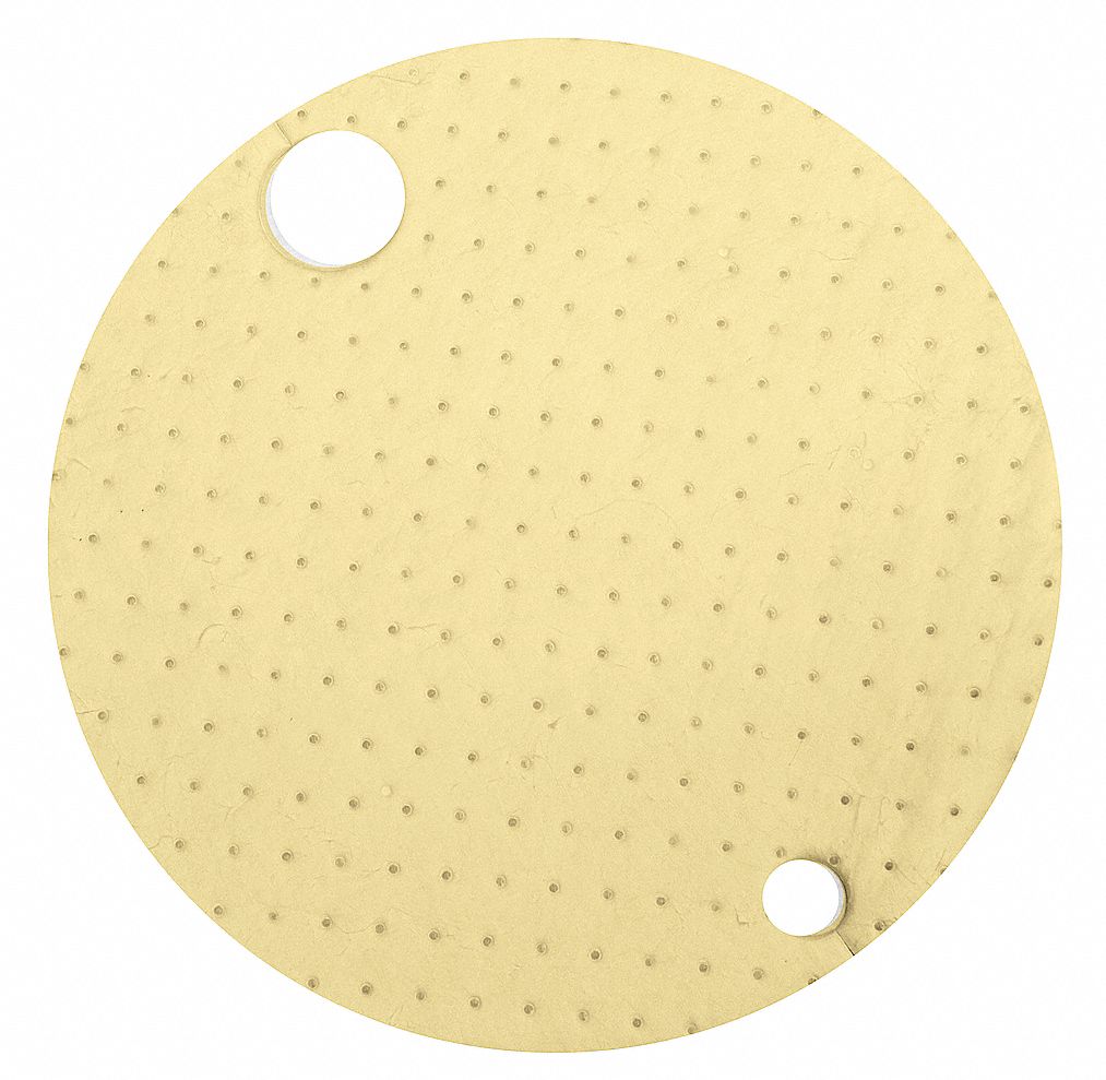 Drum Top Pad, Chem/Hazmat, Yellow, PK25