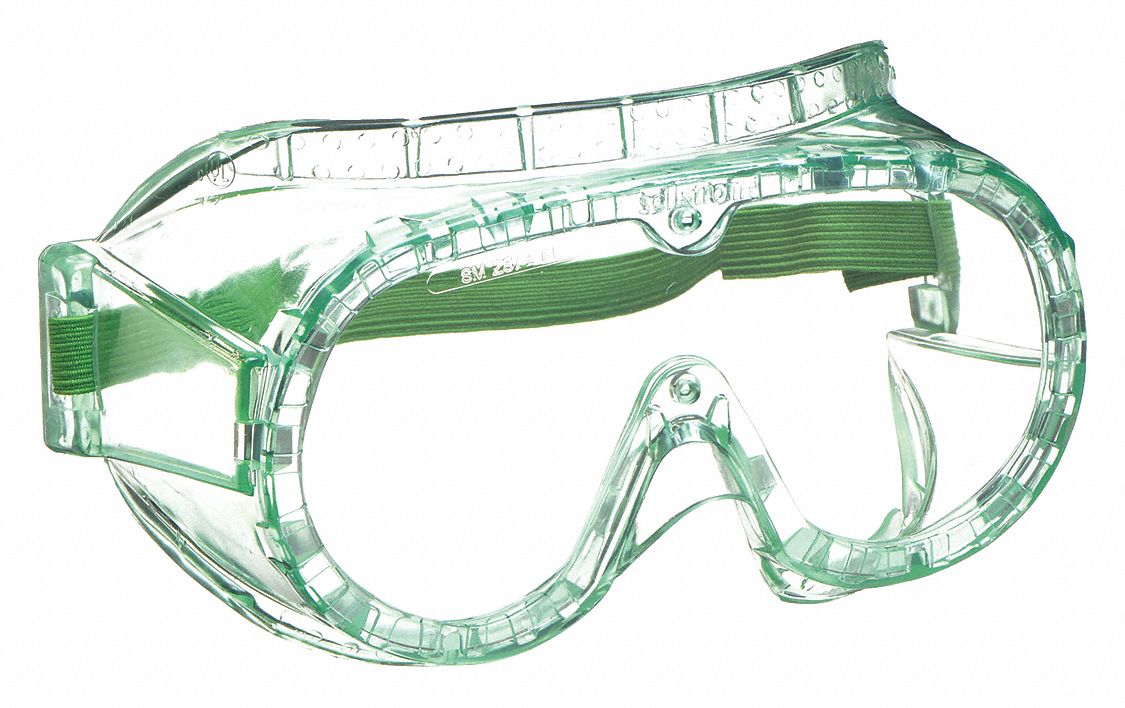 LUNETTES DE PROTECTION ÉTANCHES, PVC/POLYCARBONATE, ANTIBUÉE, VERT/TRNSP, CSA, UV, UNIVERSEL, UNISEXE