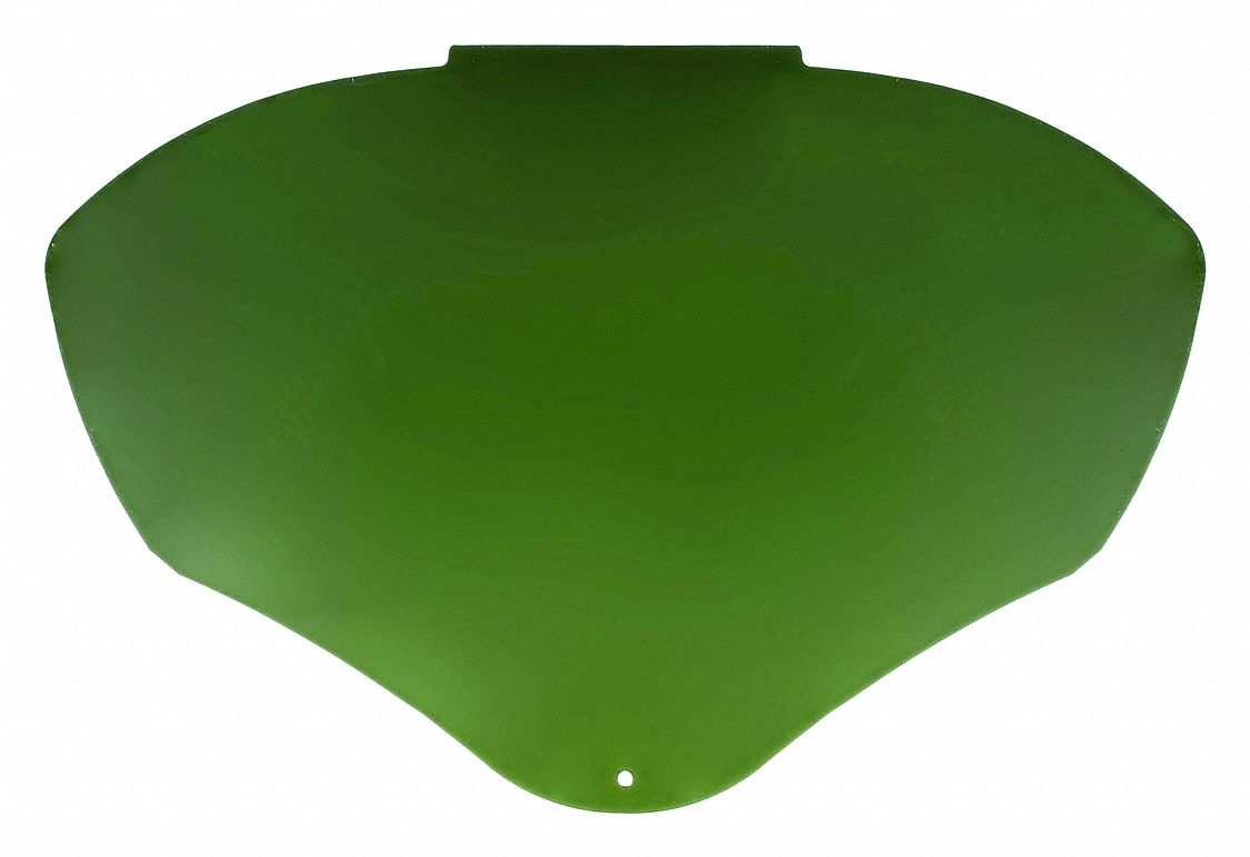 HONEYWELL UVEX Faceshield Visor: Green, Uncoated, Polycarbonate, 9 1/2 in  Visor Ht, S8565