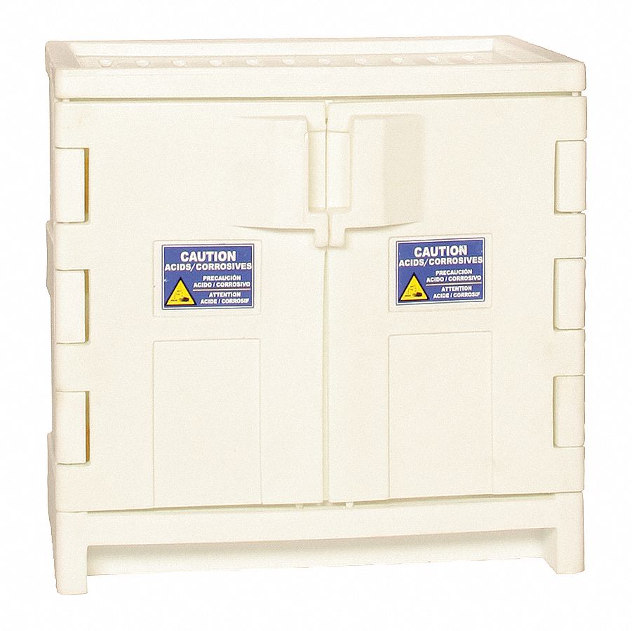 EAGLE 35" x 22" x 36" Polyethylene Corrosive Safety Cabinet, White   3NPK8|CRA P22W   