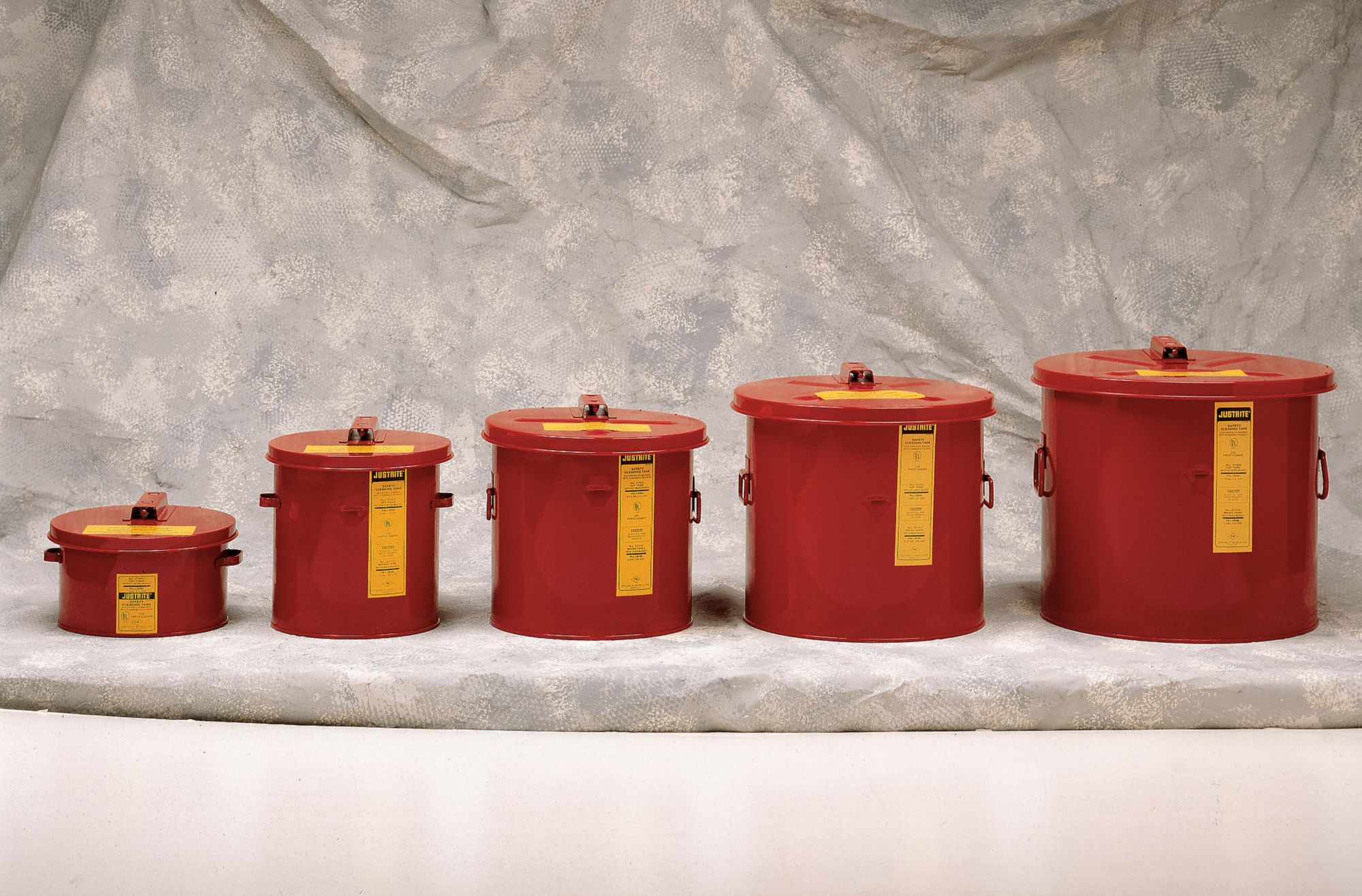 CLEANING, DIP TANK, 1 GAL, RED, GALVANIZED STEEL, 5½ IN H, 9⅜ IN OD, POWDER COATED