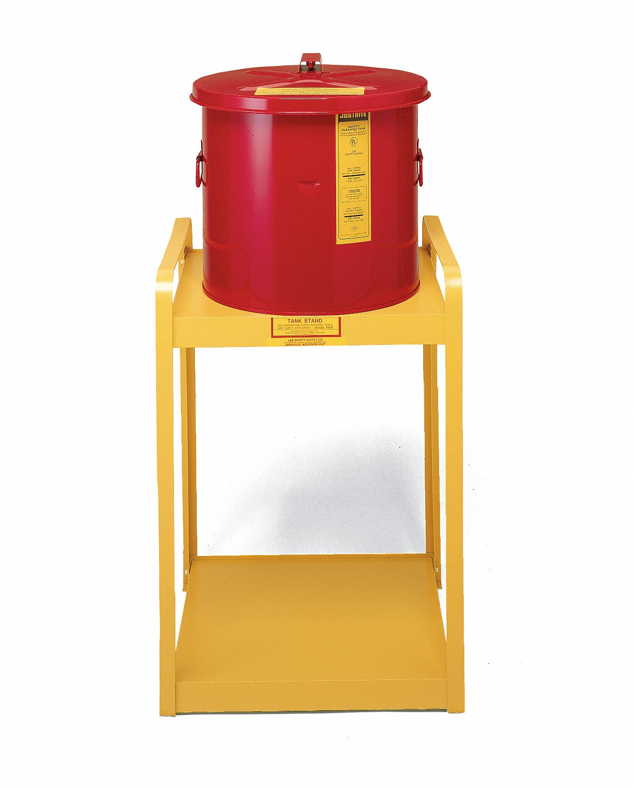 JUSTRITE Dip Tank, 1 gal, Benchtop, Galvanized Steel, Red, 5 1/2 in