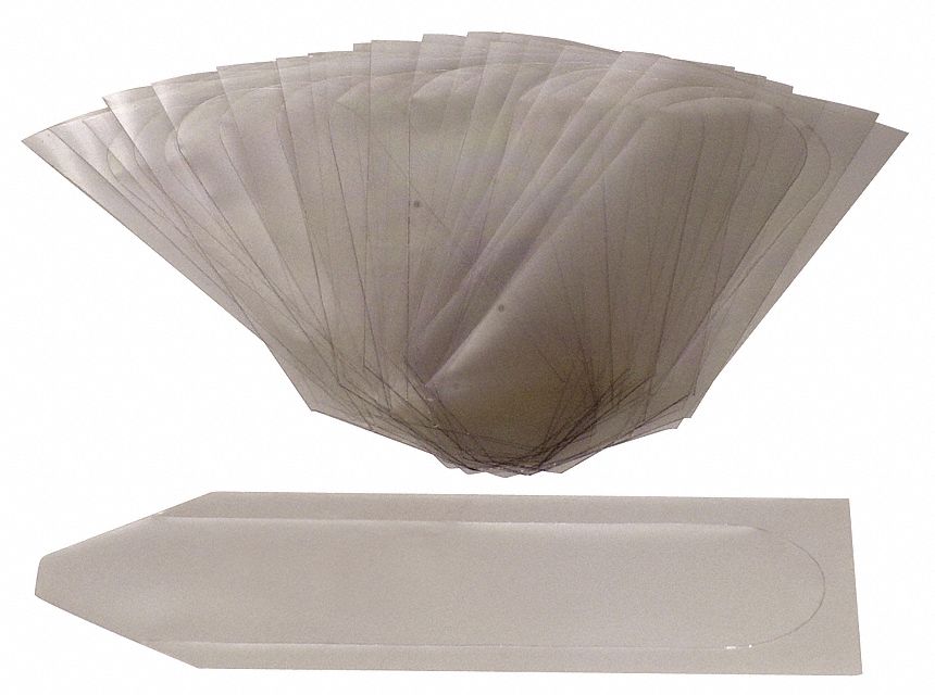 LENS COVER, MYLAR, CLEAR, 13¾ X 5½ IN, NIOSH, 25-PK, FOR 88VX AIR-LINE RESPIRATOR