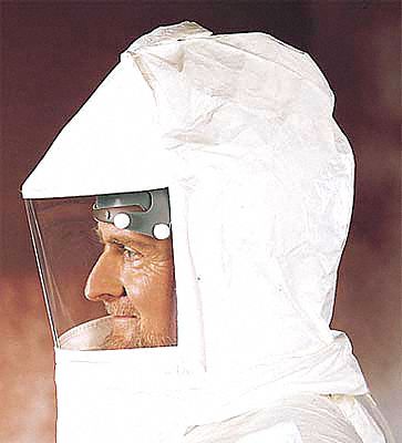 BULLARD Double Bib Hood, White, For Use With PAPR or