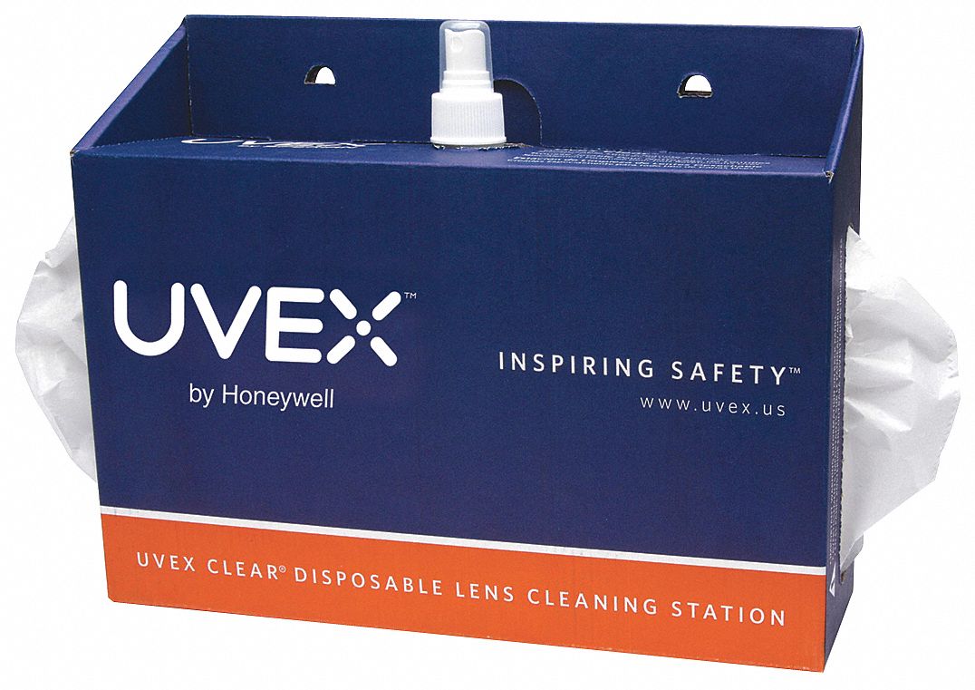 HONEYWELL UVEX Lens Cleaning Station, NonSilicone Solution Type, Anti
