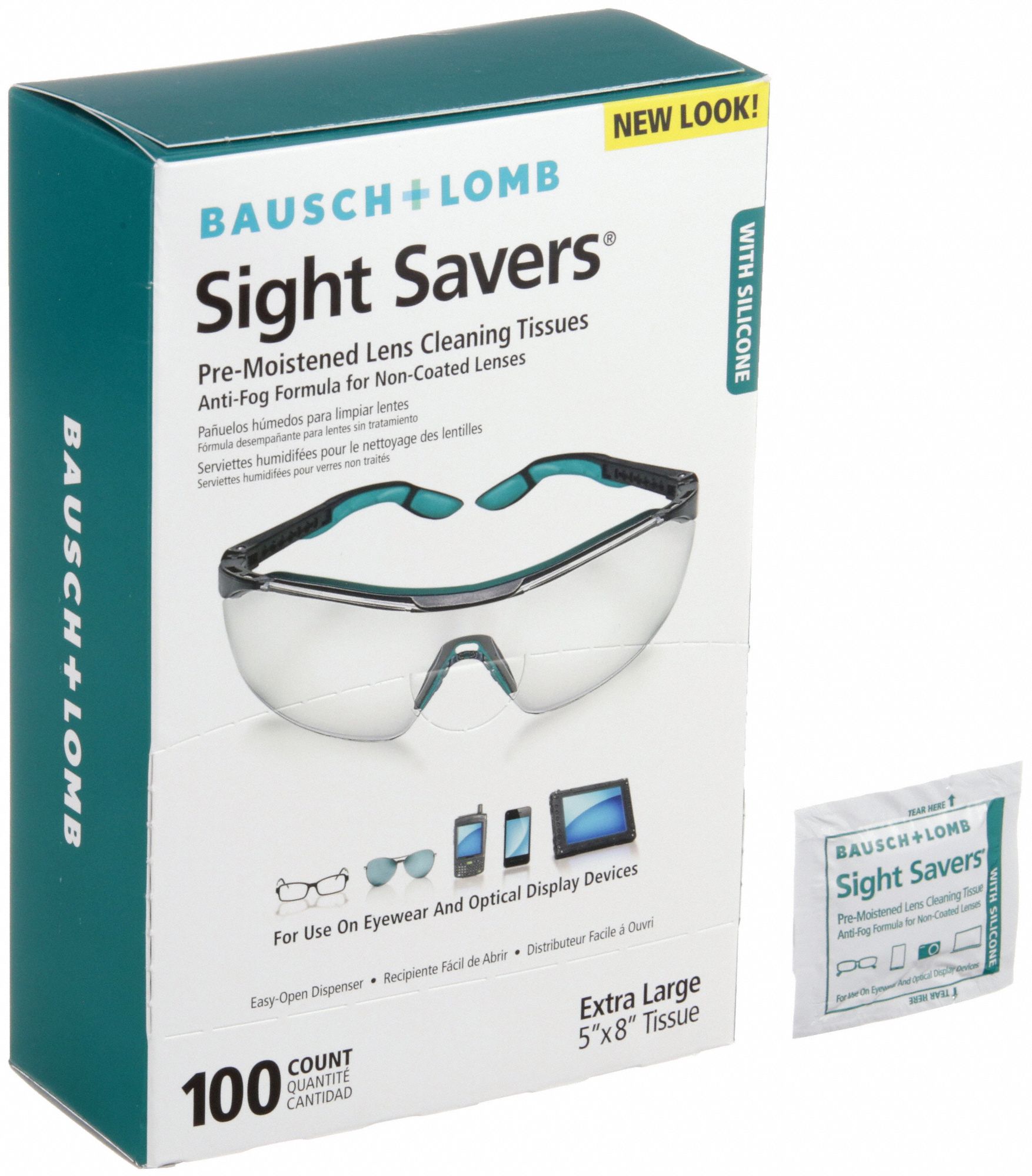 Lens Cleaning Tissues: Individually Wrapped, 5 in x 8 in Tissue Dimensions, 100 PK