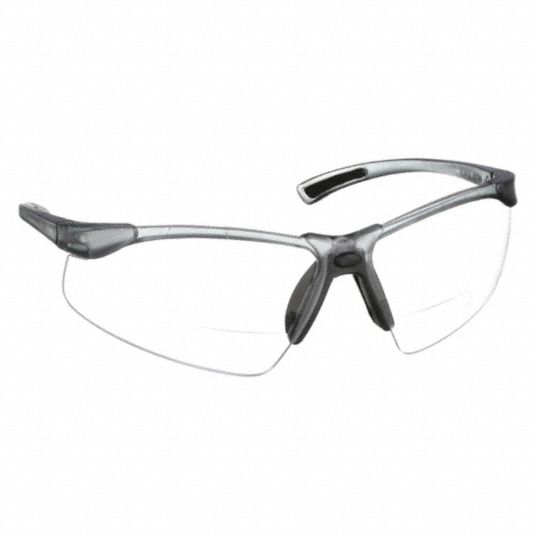 ELVEX, Clear Lens Color, Wraparound Frame, Bifocal Safety Reading