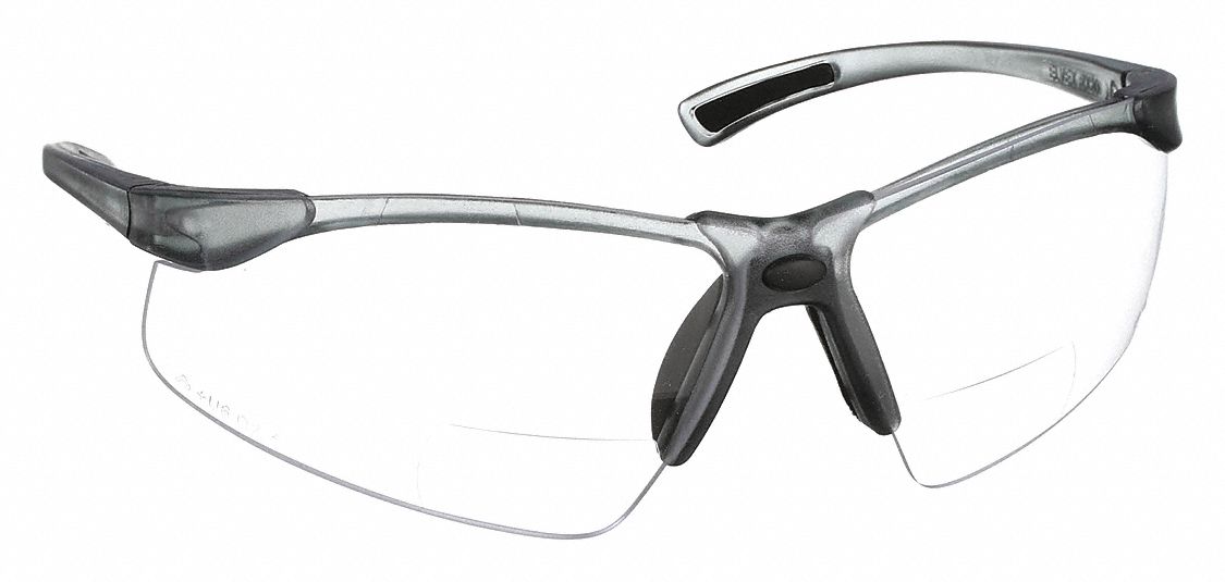 ELVEX, Wraparound Frame, HalfFrame, Bifocal Safety Reading Glasses