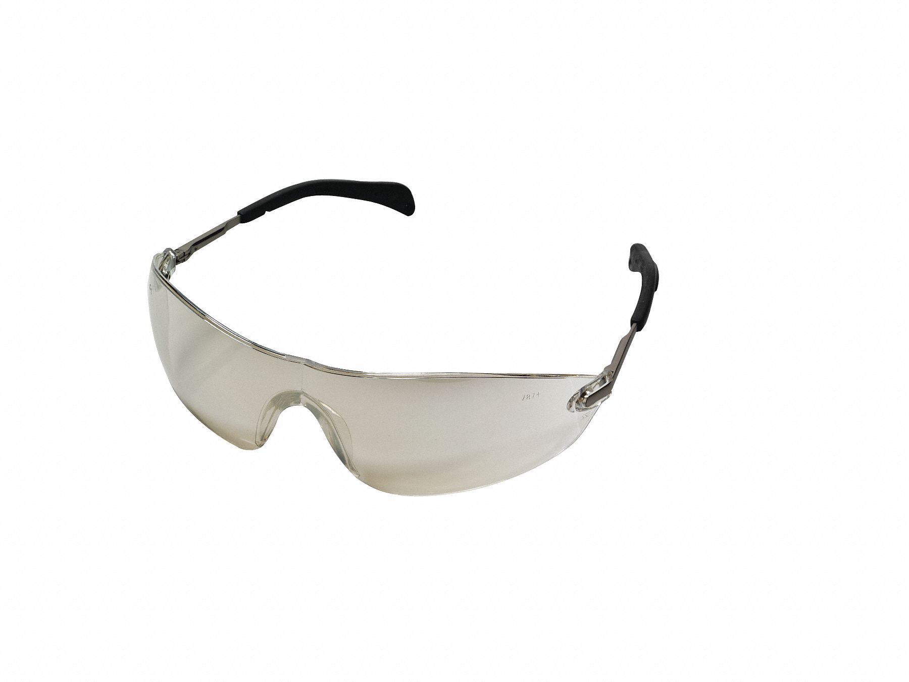 Safety Glasses: Gray Lens, Frameless, Scratch-Resistant, Silver Frame, S22 Series