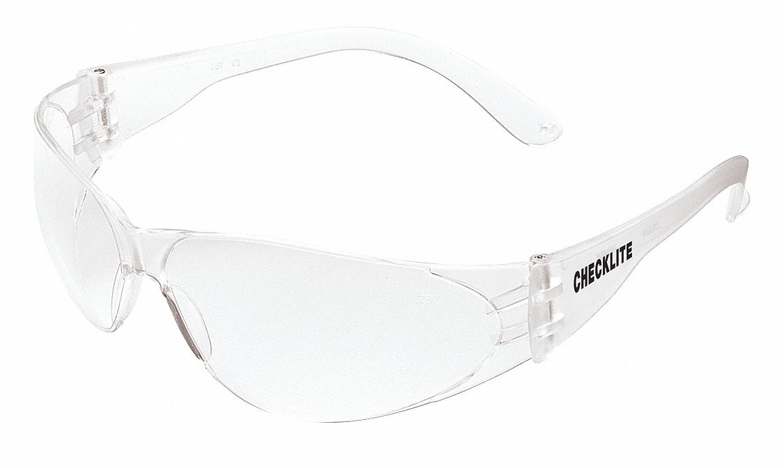 MCR SAFETY Checklite® ScratchResistant Safety Glasses , Clear Lens