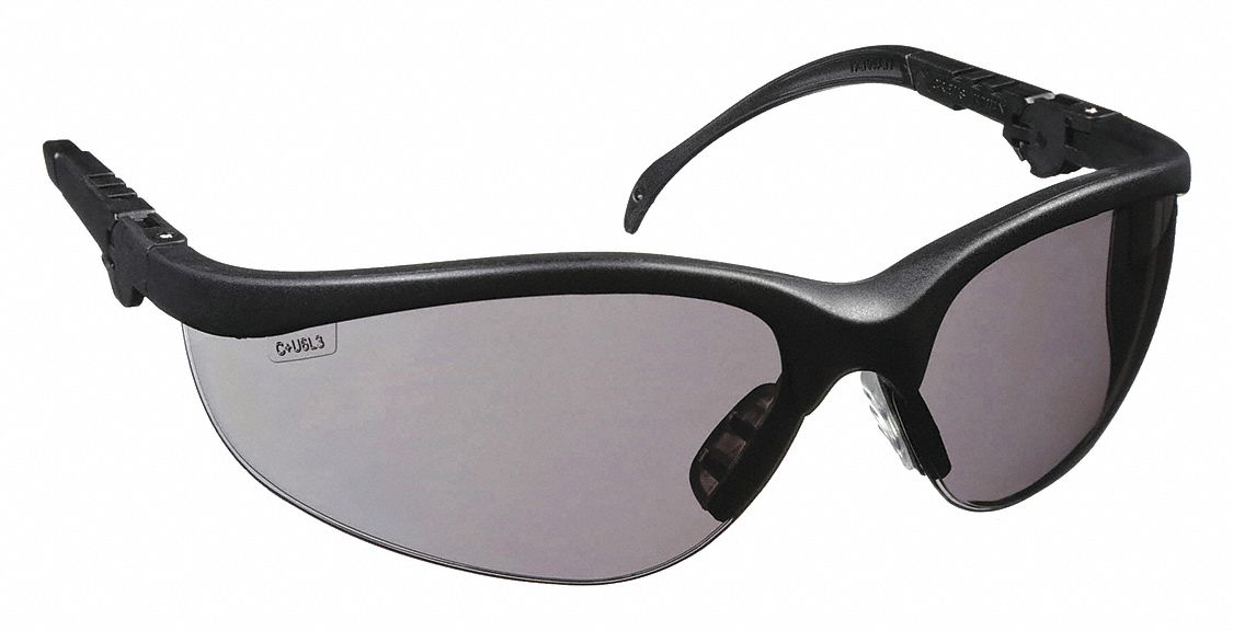 LUNETTES DE SÉCURITÉ, DEMI-MONTURE, ENVELOPPANTES, NYLON/PC/TPR, ANTIRAYURES, NOIR/GRIS, M, UNISEXE