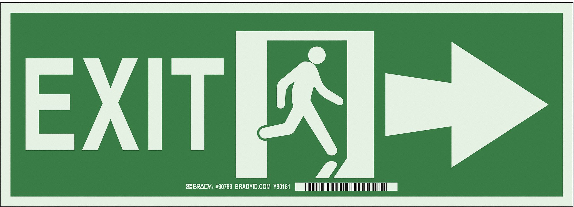 EXIT SIGN, PLASTIC, 14 IN WIDTH, 5 IN HEIGHT, BRACKET, EXIT