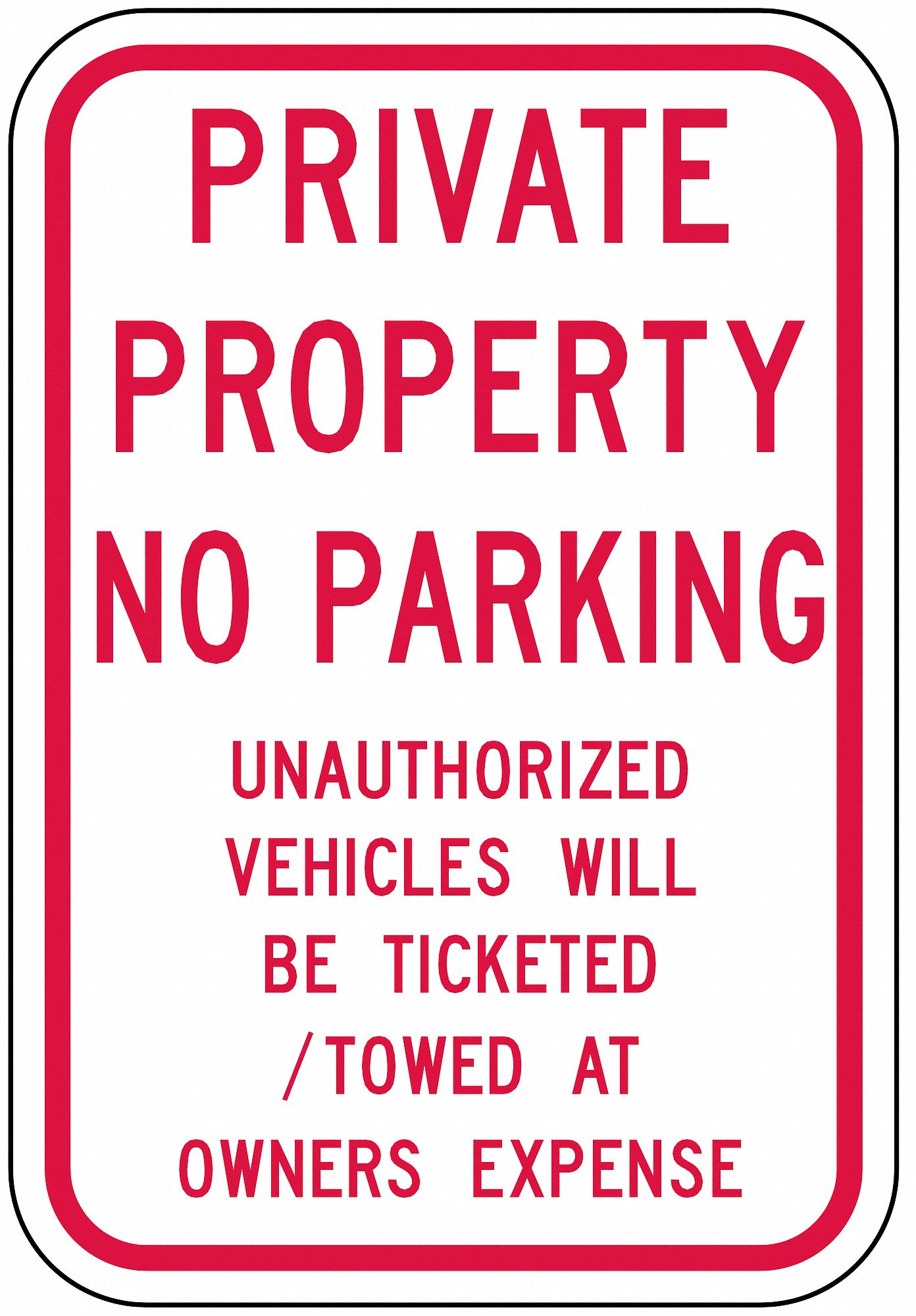 Parking Sign, Rectangle, Aluminum - Grainger