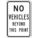 REFLECTIVE TRAFFIC SAFETY SIGN, ALUMINUM, MOUNTING HOLES, DIAMOND GRADE, 6 IN X 12 IN, NO VEHICLES BEYOND THIS POINT