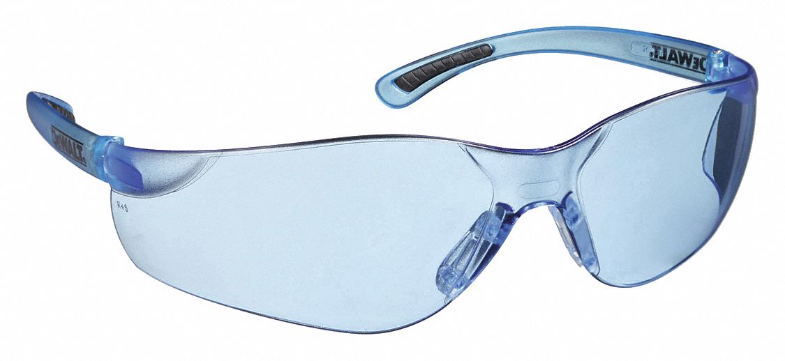 Safety Glasses, Light Blue, Scratch-Resist