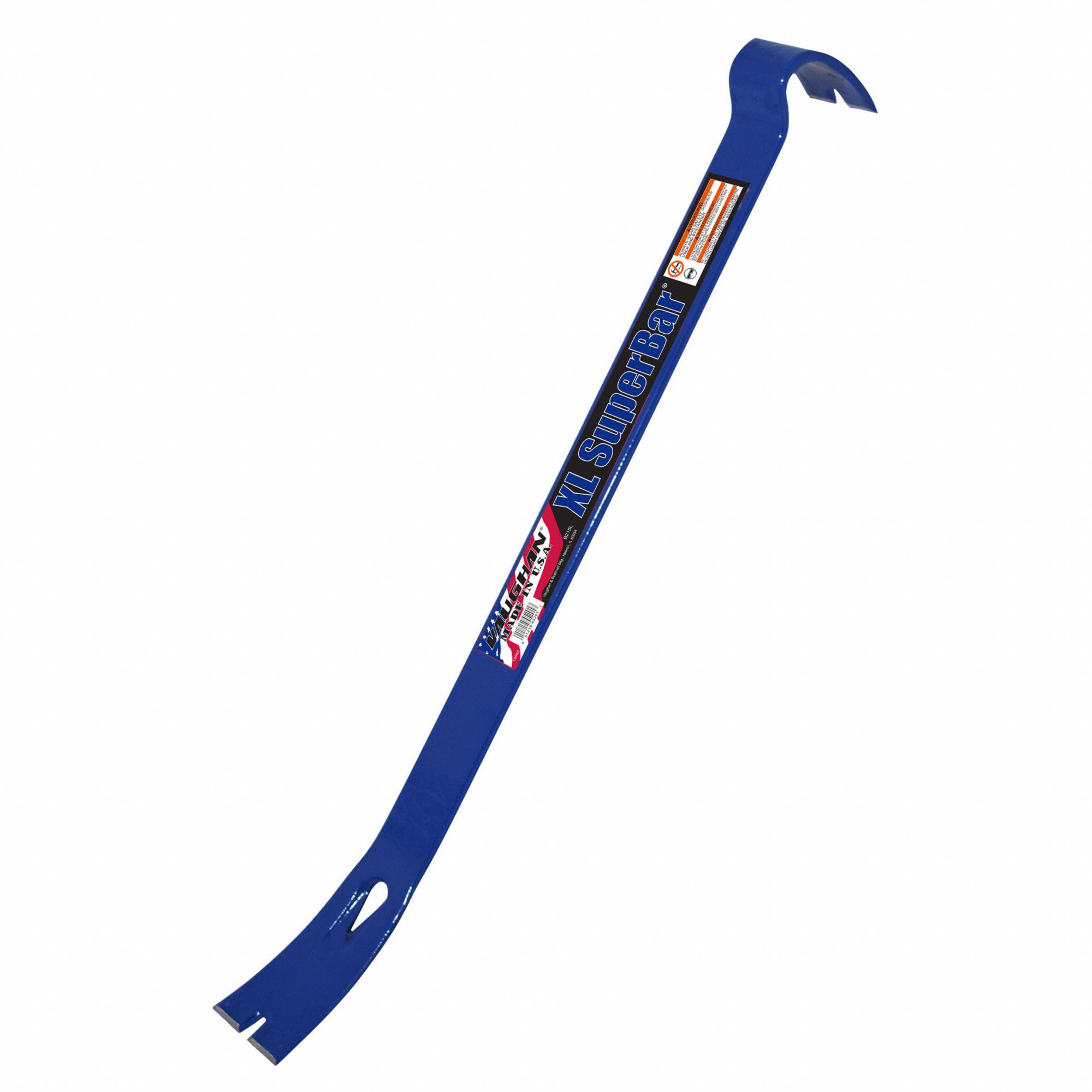 VAUGHAN Rolling Head Pry Bar Double Claw End, 21 in Overall Lg, 1/2 in Bar Wd, 2 in End Wd