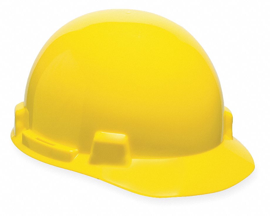 SLOTTED CAP, CSA Z94.1-2005, TYPE 1, CLASS E, PE, 4-PT FAS-TRAC RATCHET, FRONT BRIM, YELLOW