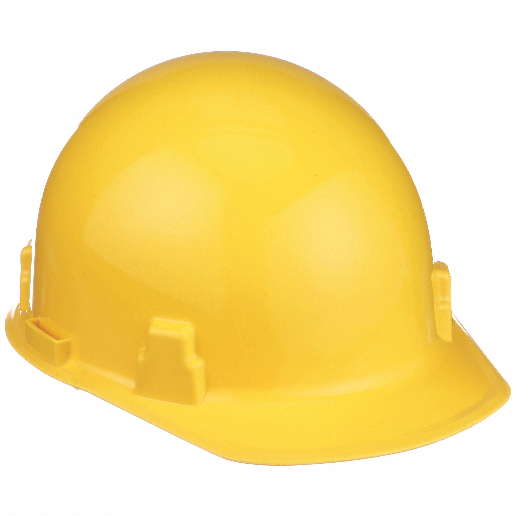 SLOTTED CAP, CSA, TYPE 1, CLASS G, GLASS-REINFORCED NYLON, 4-PT RATCHET, FRONT BRIM, YELLOW