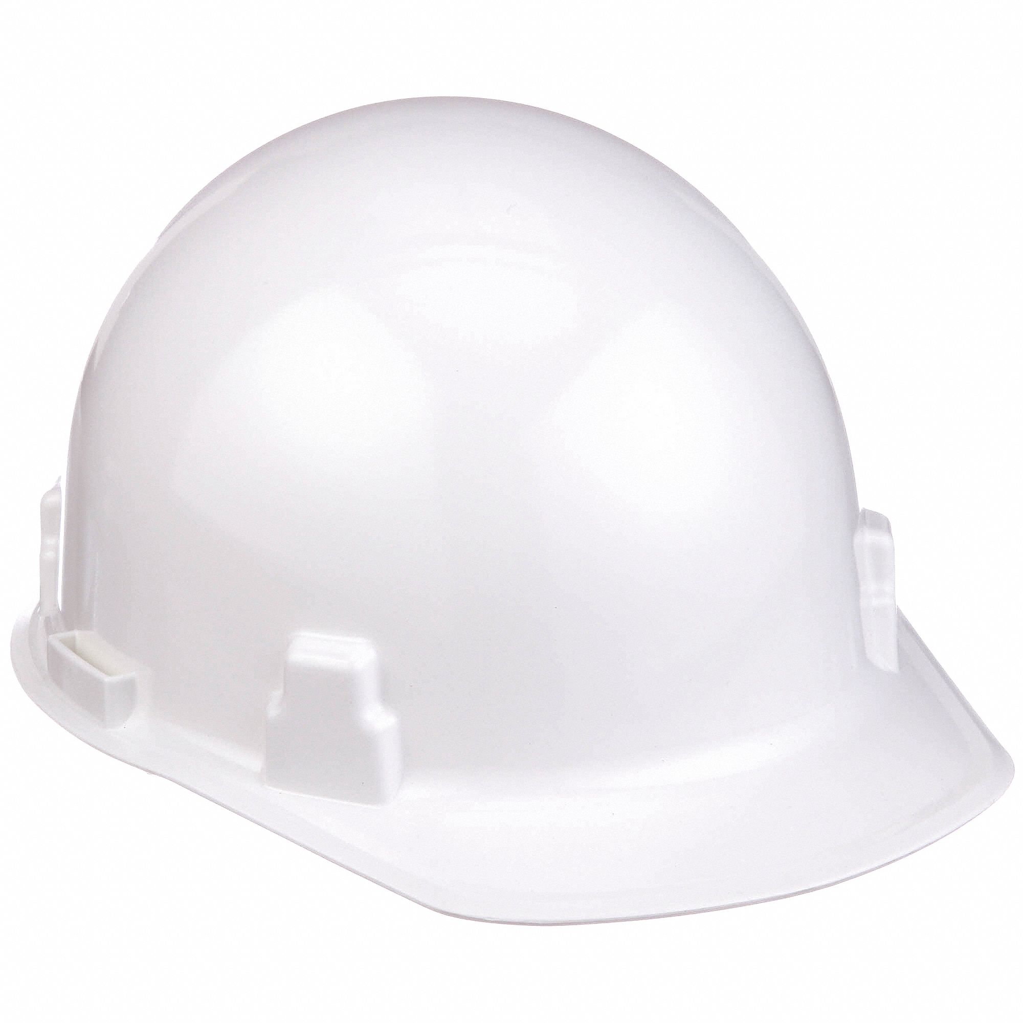 SLOTTED CAP, CSA, TYPE 1, CLASS G, GLASS-REINFORCED NYLON, 4-PT RATCHET, FRONT BRIM, WHITE